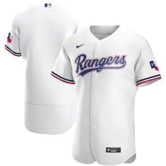 mens nike white texas rangers home authentic team logo jers